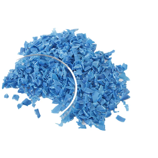 Hdpe барабанная переточка/hdpe Синие барабанные хлопья лома в тюках