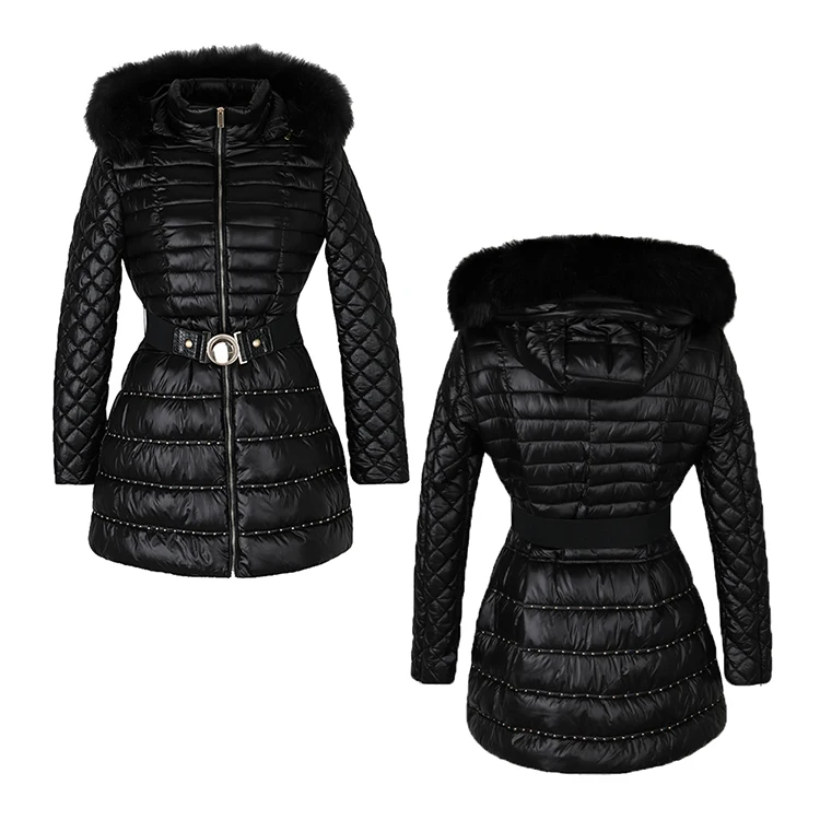 Wholesale Hot Sale Custom Design Women Puffer Winter Jacket Goose Feather Down Jacket