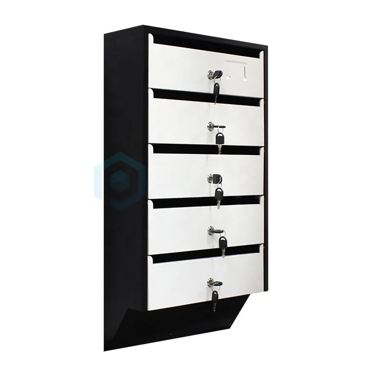 High quality steel mailbox synthetic powder paint Postal box apartments with 5 mail storage units