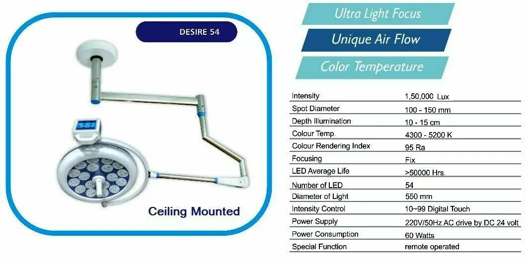 SHIPPING FREE Examination Desire 54 Surgical Operating Lamp Operation Theater LED OT Light Qkl