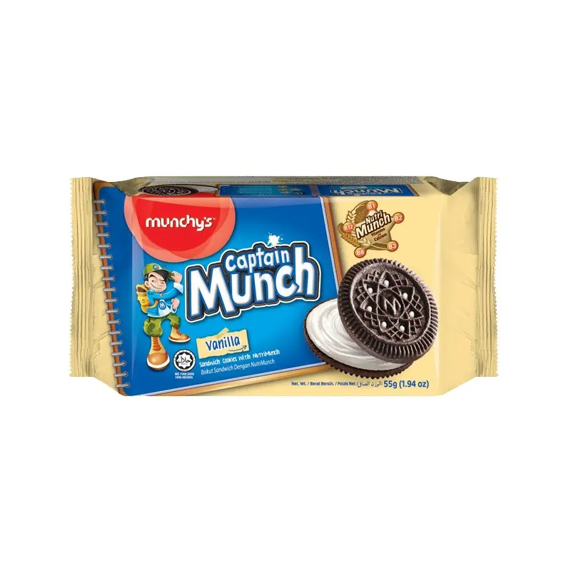 Wholesale Export Munchys Captain Vanilla Cream / Choc Cream  55G