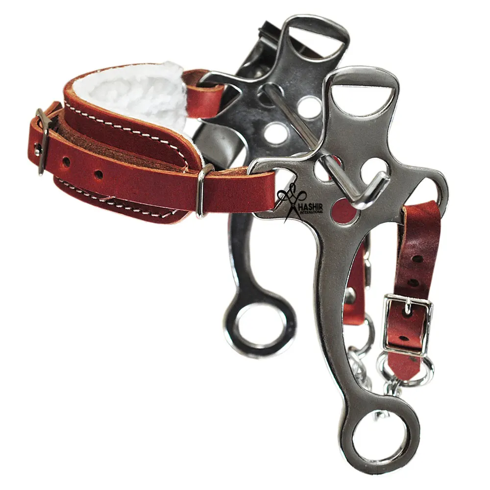 Custom Made Anatomic Leather Padded Hackamore Bit Soft Padding Stainless Steel Hackamore