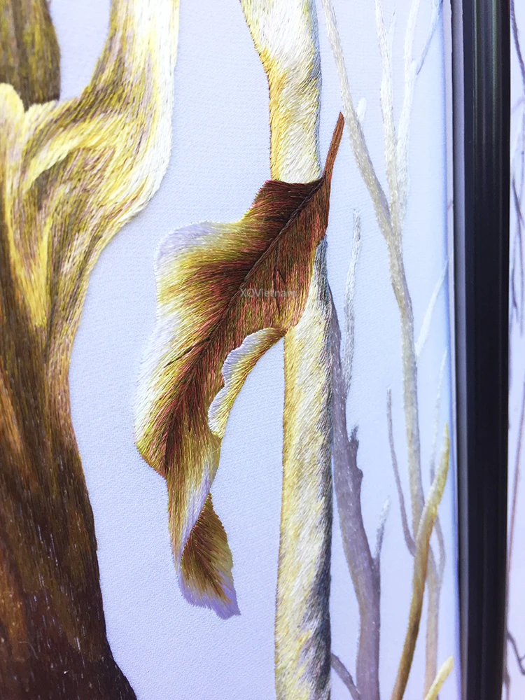 Традиционная вышивка вручную из Вьетнама современный стиль декоративная живопись четыре сезона