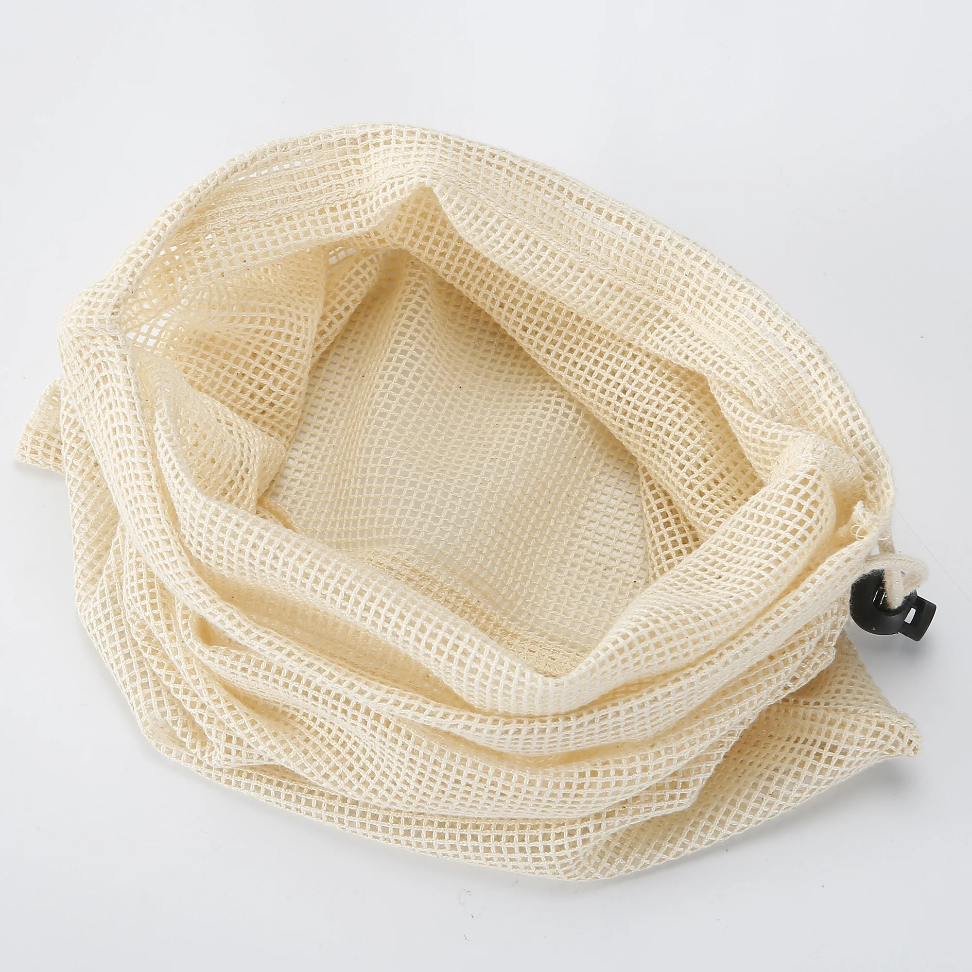 Small Washable Muslin Natural Color Home Double Stitched Seamed Organ Cotton Produce Bag for Fruit and Vegetable