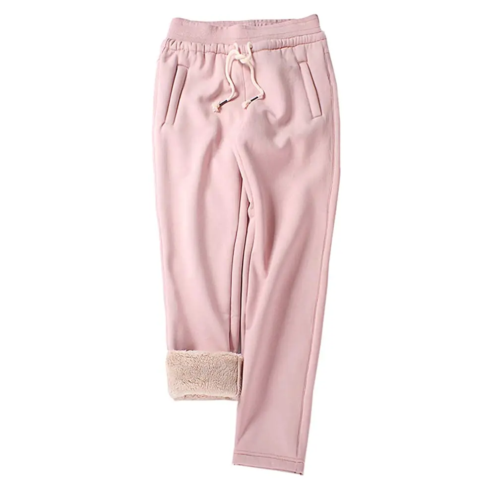 Factory Custom trousers plus size fleece cotton designer waist gym training joggers women stacked pants