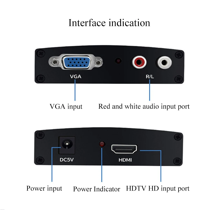 HDTV конвертер для VGA + Av 3Rca преобразователь Поддержка PAL/NTSC CVBS композитный видео аудио адаптер