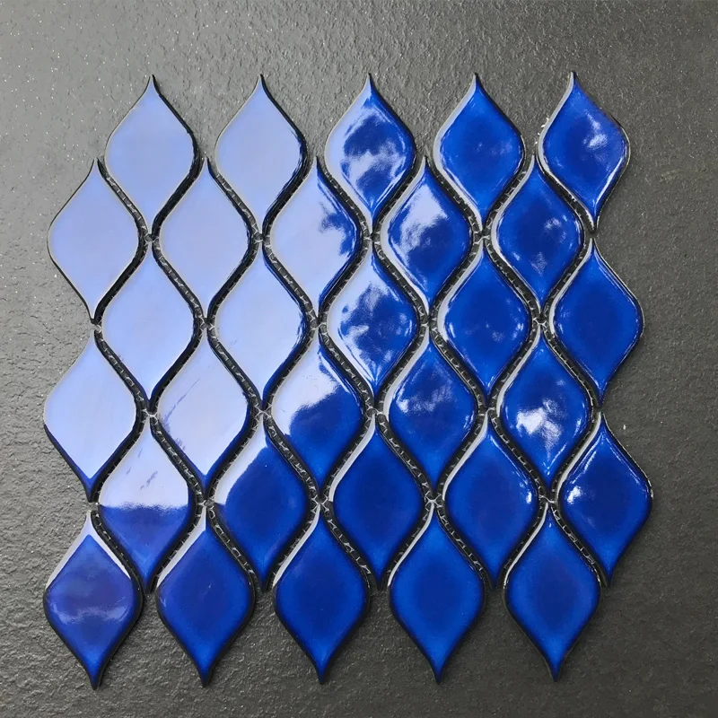 Premium mixed color lantern arabesque ceramic mosaic kitchen floor tile