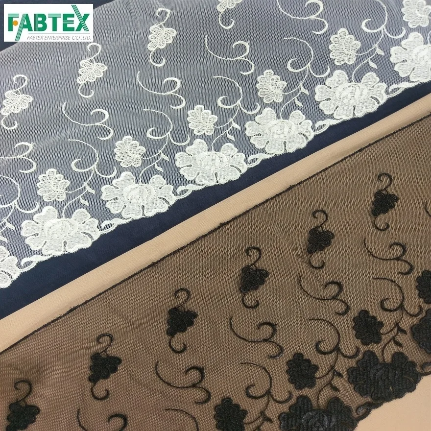 Embroidery Stock 17.5cm Width mesh trim Lace ribbon For Dress Underwear #EMB-25157