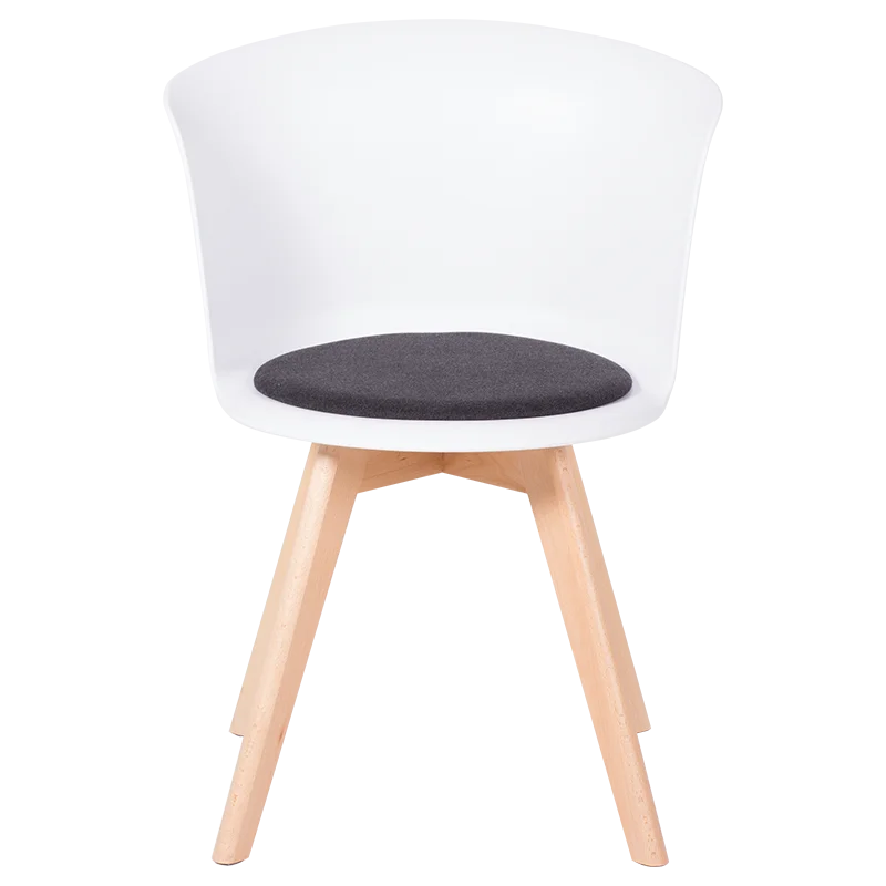 Dining restaurant home modern chair with robust fabric with wooden legs Carmen 9968 - Yellow White