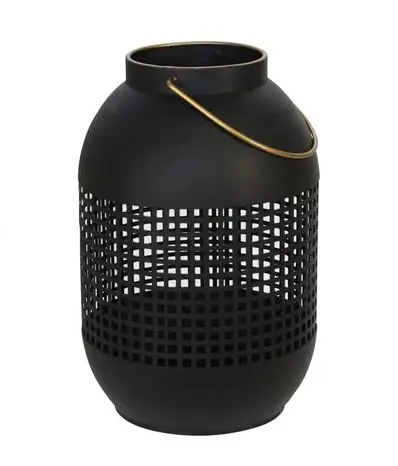 Черный металлический сетчатый дизайн фонарь классический стиль для внутреннего и наружного украшения дома сада элегантное осветительное решение