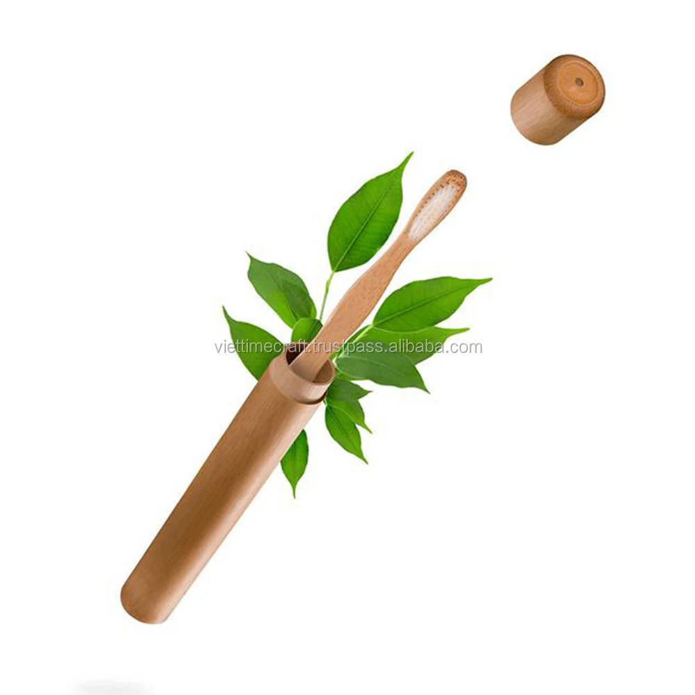 Bamboo Toothbrush Tube Travel Case Eco Friendly Bathroom Essential
