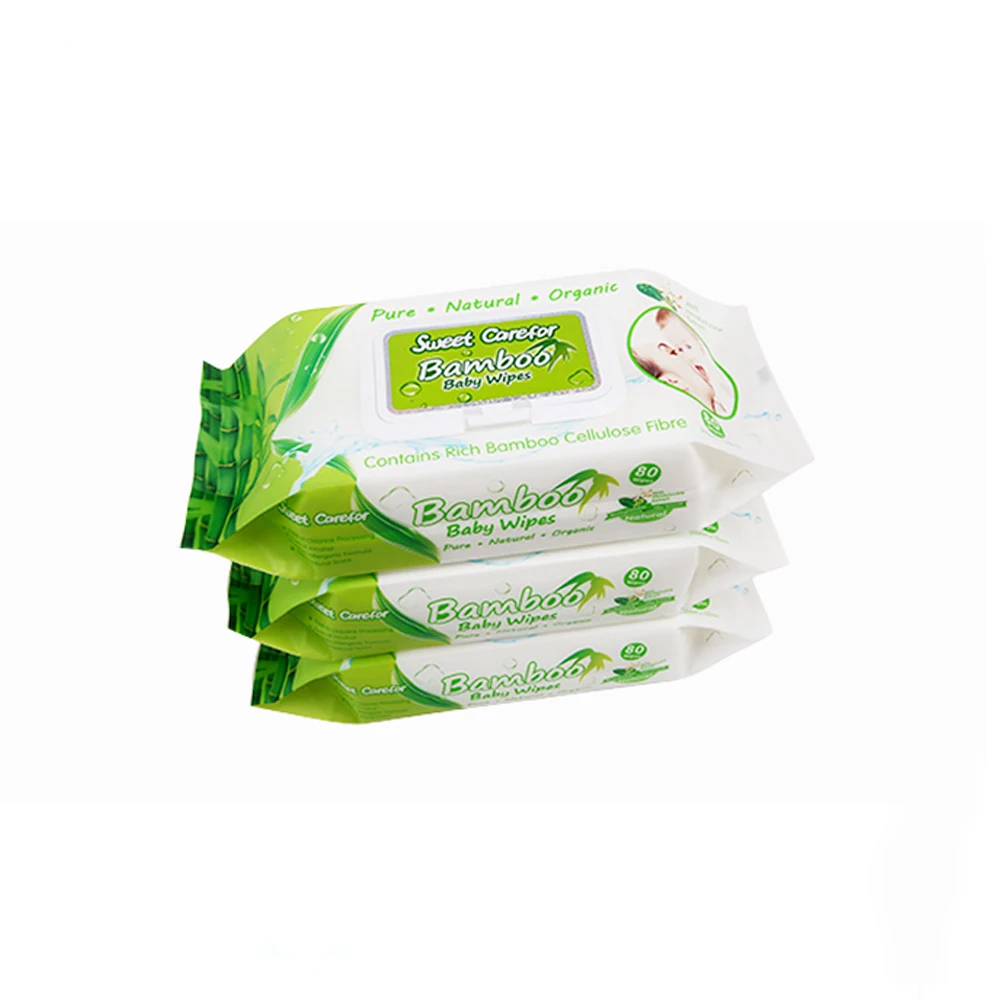 Eco friendly wet tissue 100% bamboo wipes