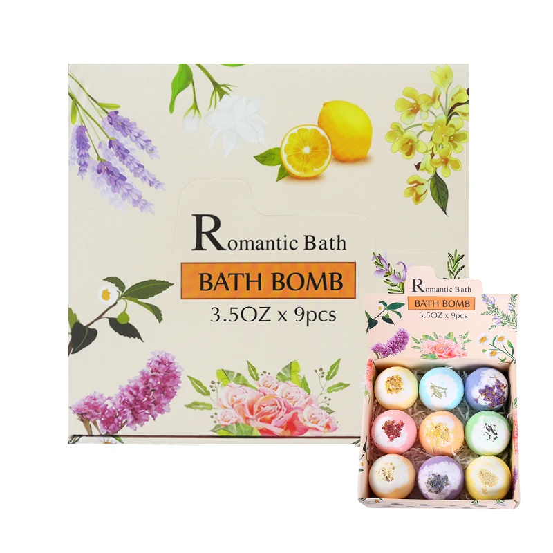 
Organic Luxury Gift Set Handmade Vegan Fizzy Adult Kit Bathbom Bubble Balls Lavender Rose Petal Flower Bath Bombs 