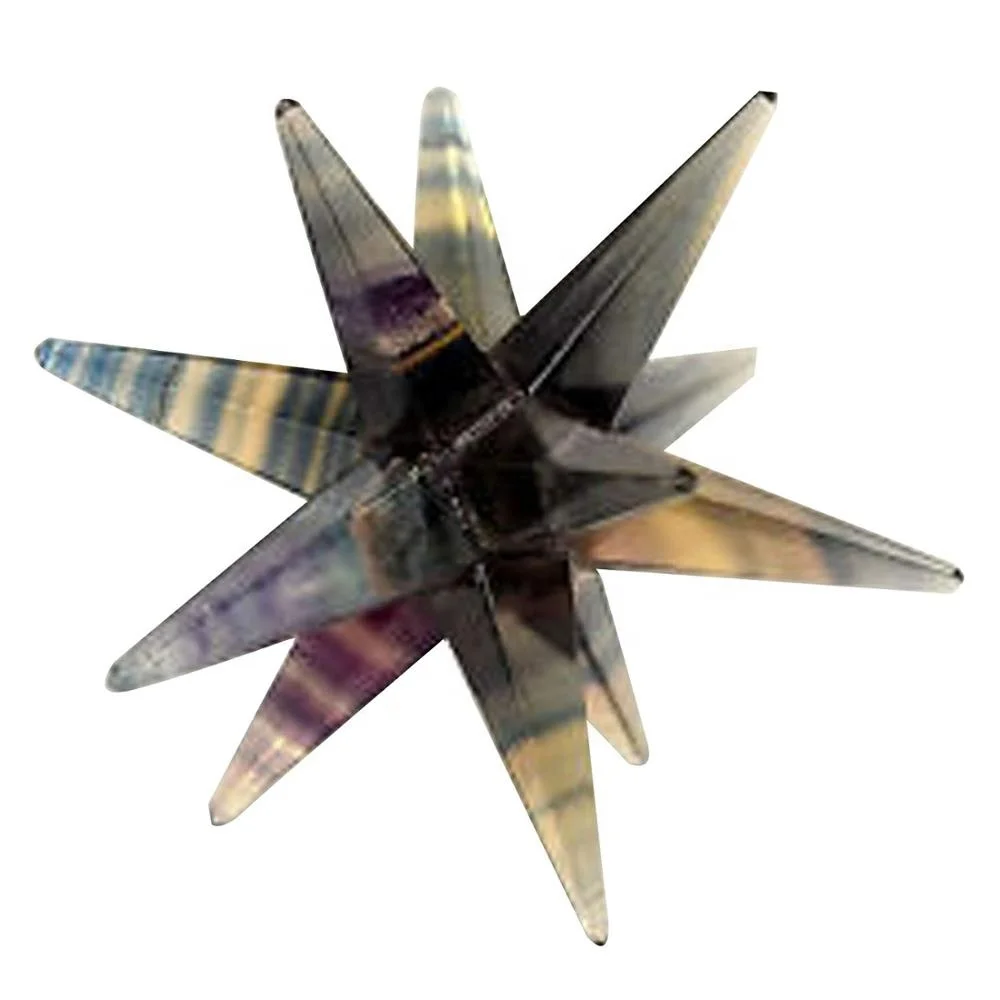 star merkaba Fluorite Stone 12 Point merkaba star crystal merkaba natural stone healing star point wholesale