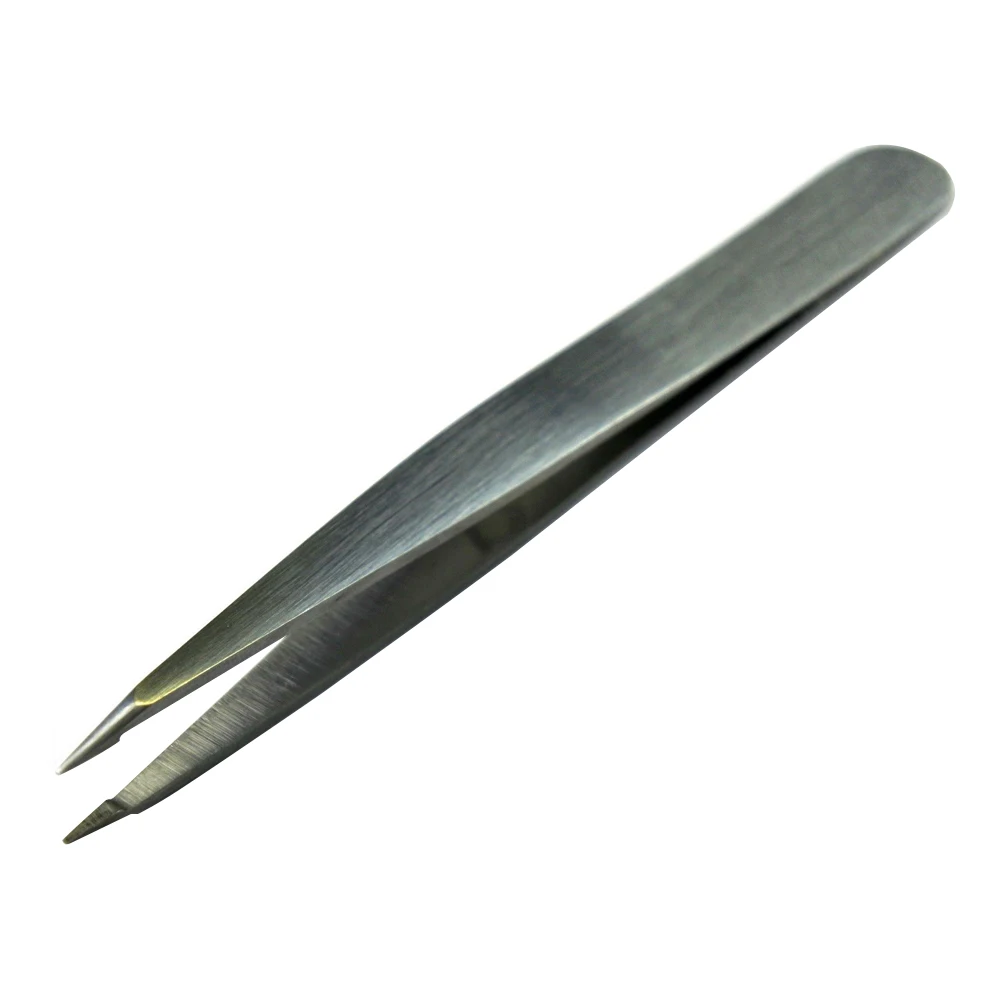 Hot selling stainless steel eyebrow tweezers set slanted pointed tip good eyebrow tweezers
