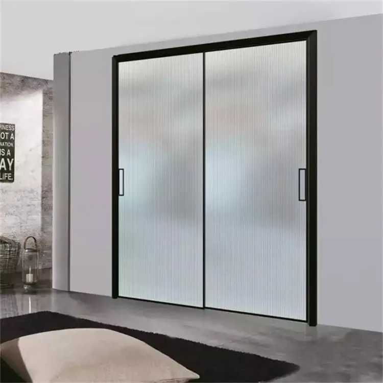 Популярные магнитные раздвижные двери, внутренний забор, раздвижные двери, узкие закаленные низкие раздвижные стеклянные двери для внутреннего дворика