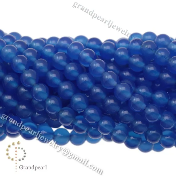 Blue Agate round beads 6mm semiprecious stone manufacturer