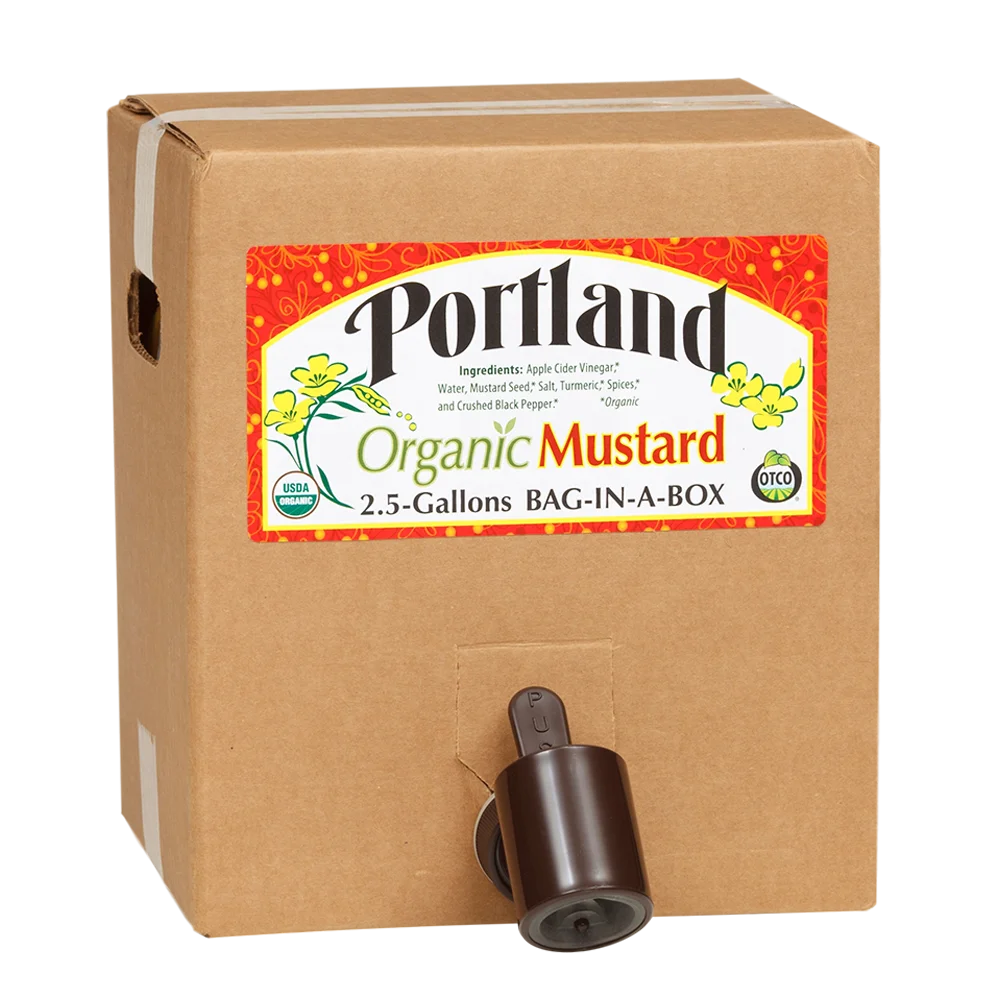 Non GMO, Vegan, Gluten Free, Organic Bulk Portland Yellow Mustard 2.5 Gallon Bag-n-Box