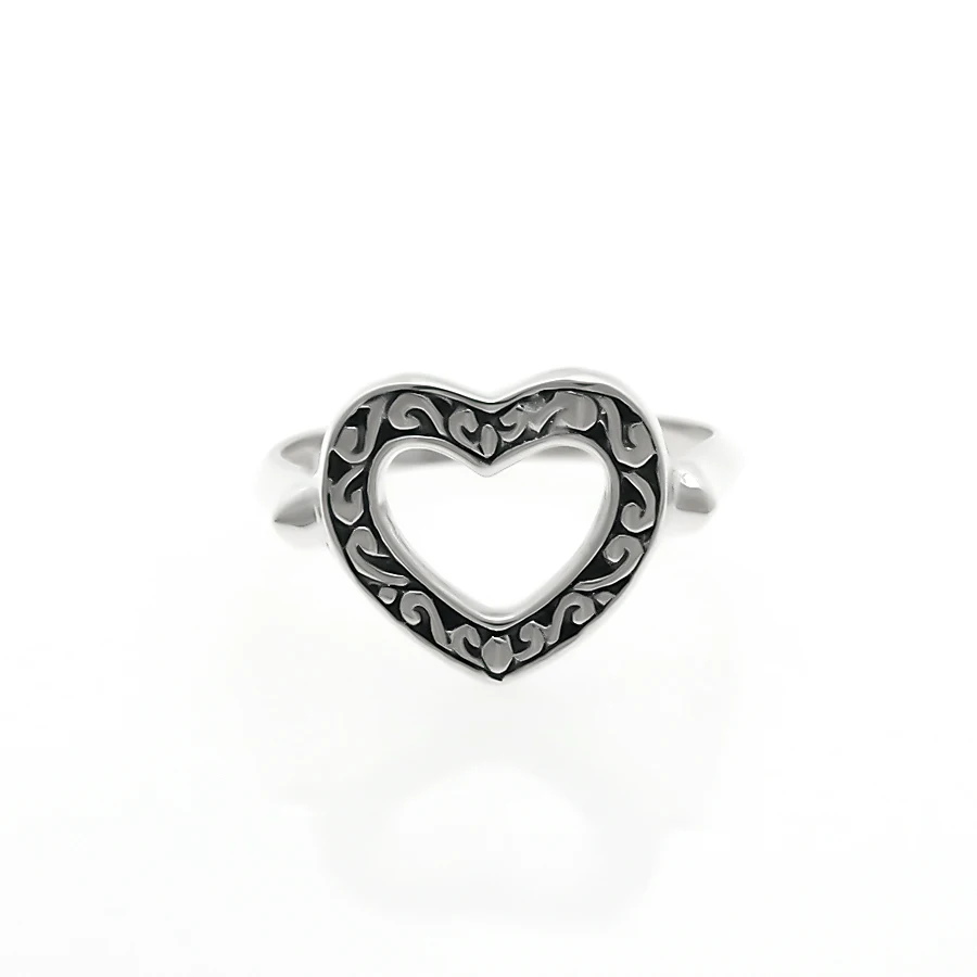 Balinese Simple Heart Sterling Silver Ring