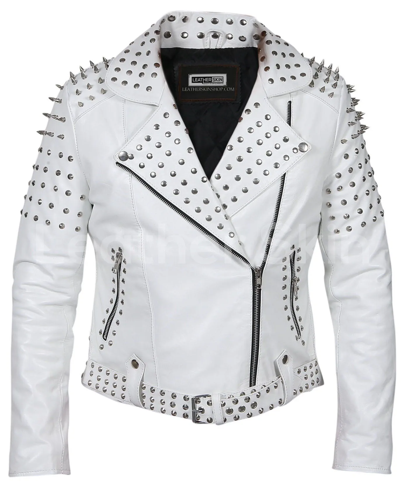 Custom Style Jackets Fashioned Spike Stud Chains Rivets Stage Suits Jacket Multi Zipper Pocket Long Coats