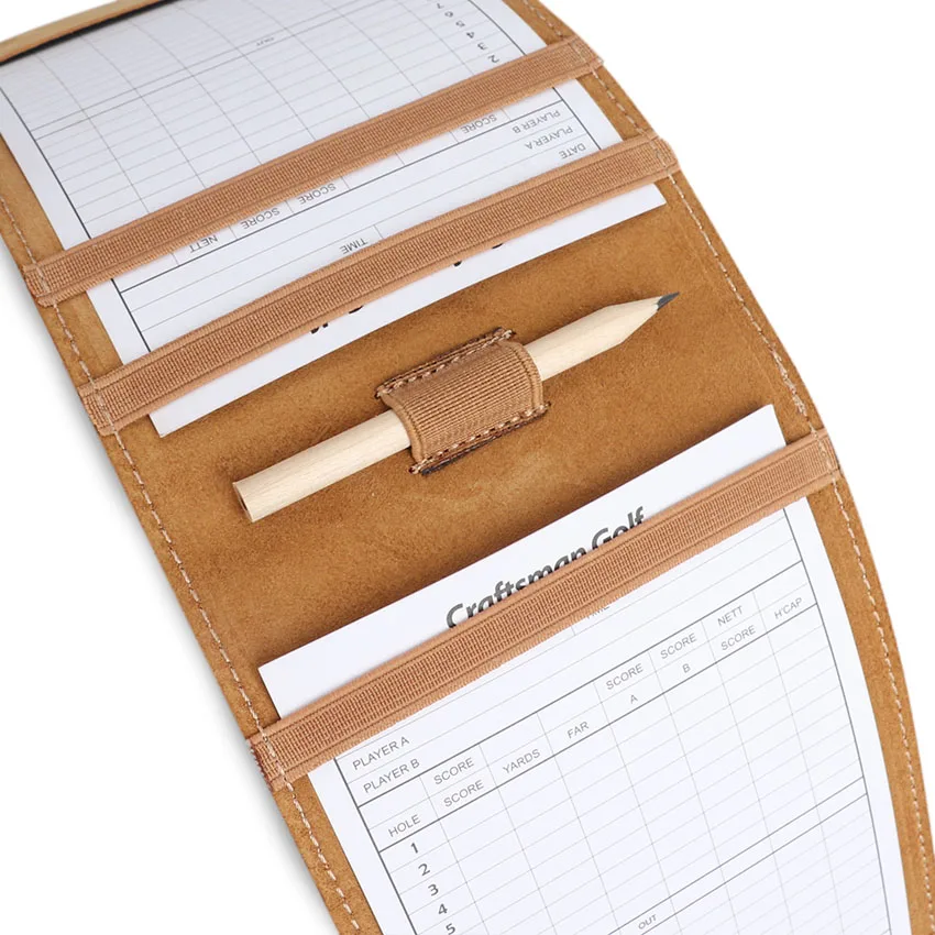 custom logo leather golf scorecard yardage book cover