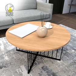 Living Room Furniture Modern Wooden Side Table Coffee Table with Metal Legs