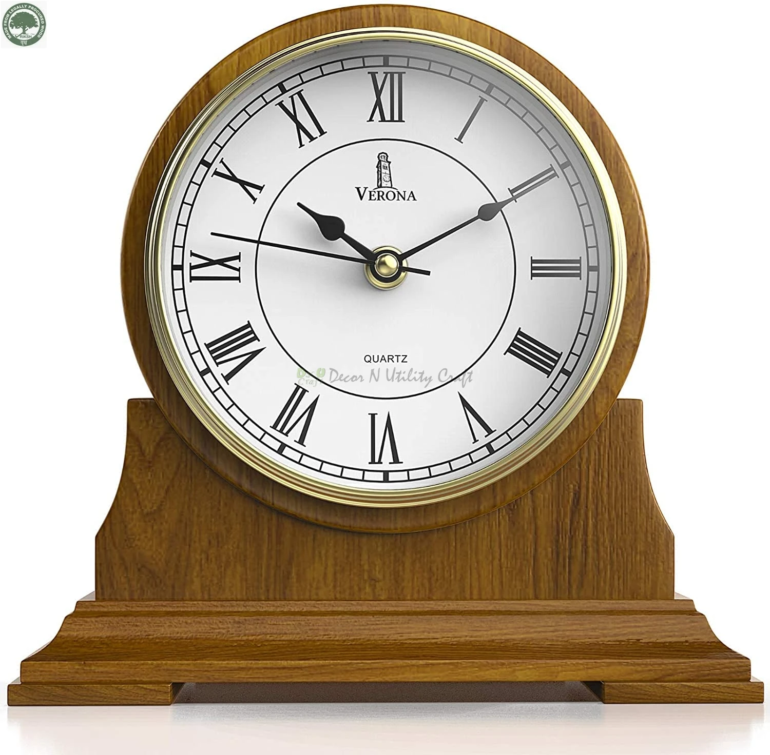 Premium Home Accessories Mantle Clock Antique Battery Operated Wood Non Chiming Grandfather Table Wooden Vintage Life Inc.