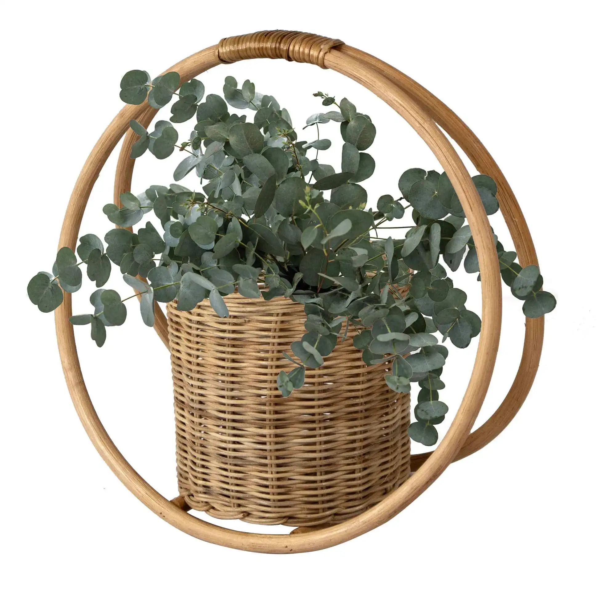 Вьетнамская оптовая продажа милый бамбуковый горшок для цветов ручной работы круглая форма подвесная корзина