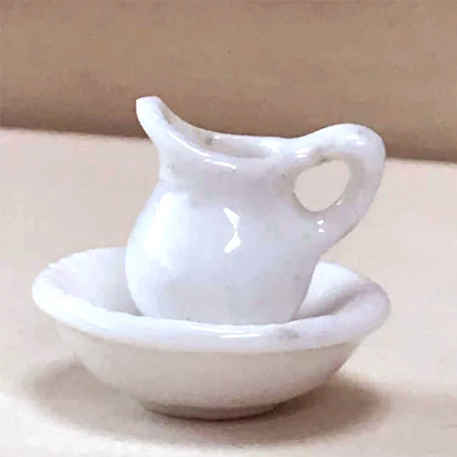 Miniatures Accessories White Syrup Cup and Plate Set for Coffee for Children DIY