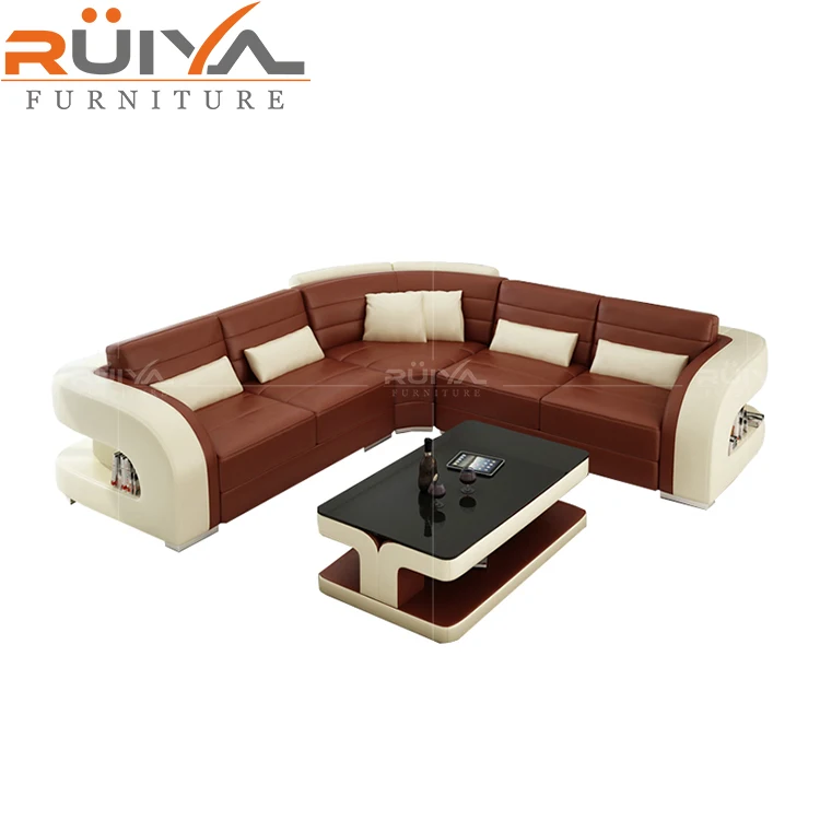 Office sofa set Home Furniture L shape new design genuine 5 seater leather sofa