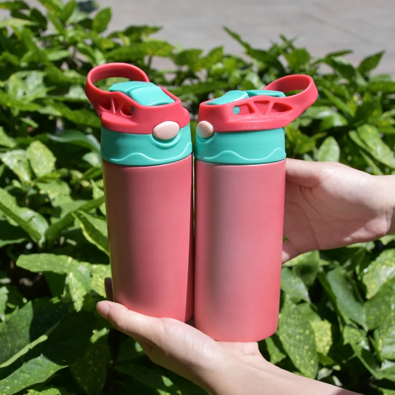 2021 new design sublimation blanks kids tumbler straight UV changing color glow in the dark 12oz kids water bottle