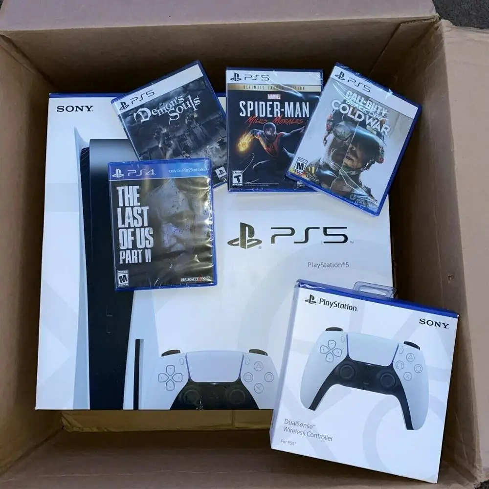BEST SALES OFFER 10 GET 5 FREE New PS5 825GB Video Game Consoles & 50 GAMES & 2 Controller