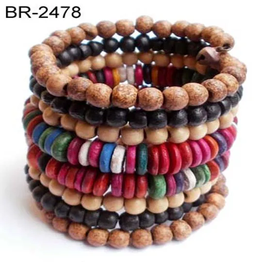 Rawat Handicrafts Wooden Beads Bracelet Fashion Costume Handmade Made in India  Jewelry BR-2478.