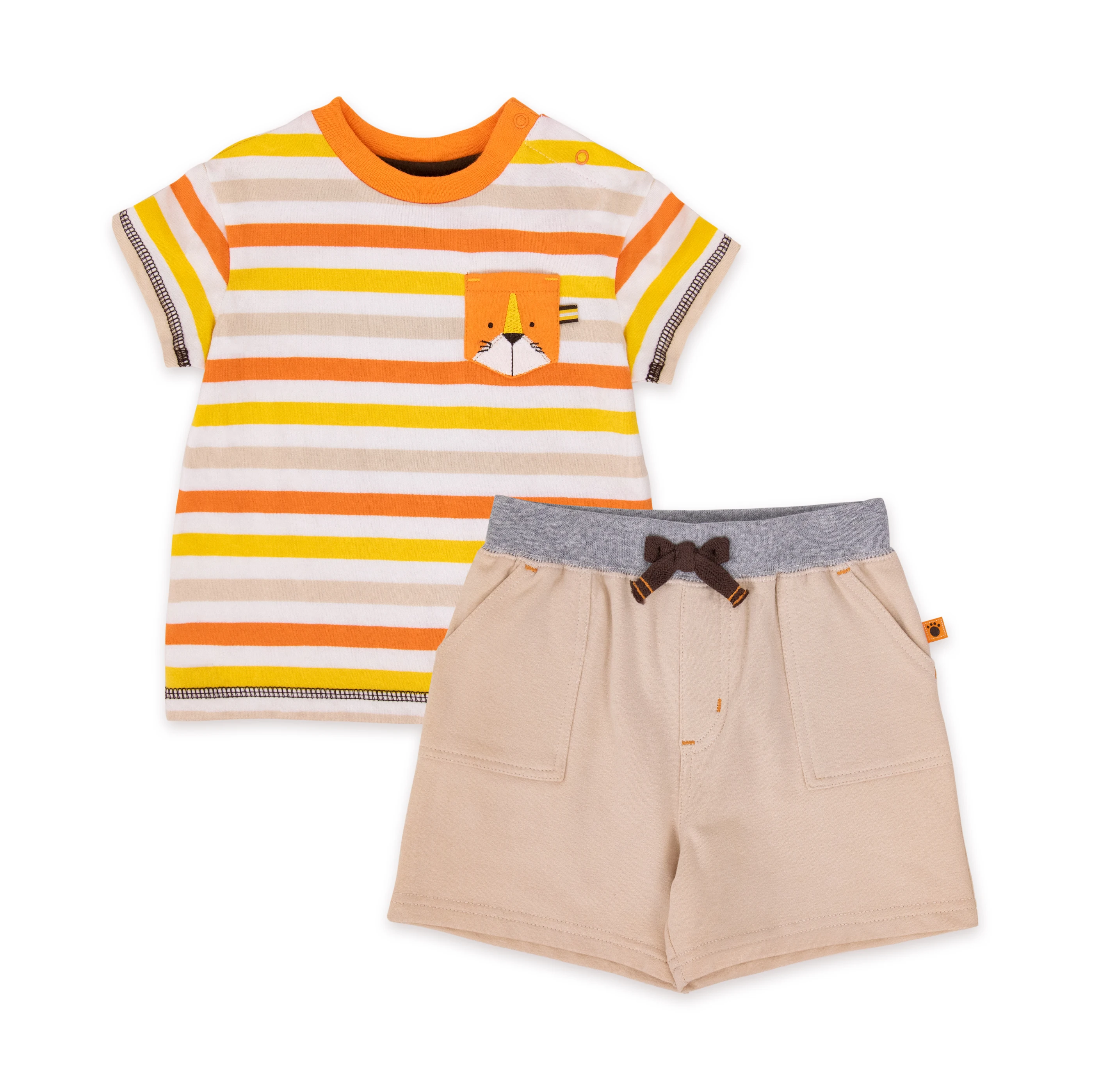 2020 Designer Baby Boy Clothes Set Toddler Summer Animal Tiger Pants Cartoon Orange Brown Beige Tshirt Cotton Print Navy OEM
