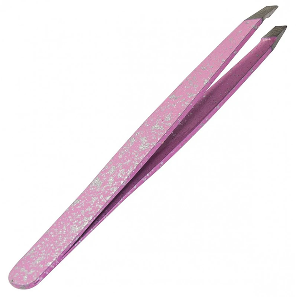 Plastic Handle Body Eyebrow Tweezers Stainless Steel Multicolored Facial Hair Removal Tweezers
