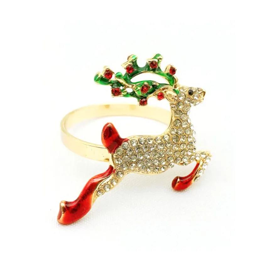 Изготавливаемые на заказ металлические дизайнерские Элегантные кольца для салфеток оптом с оленем