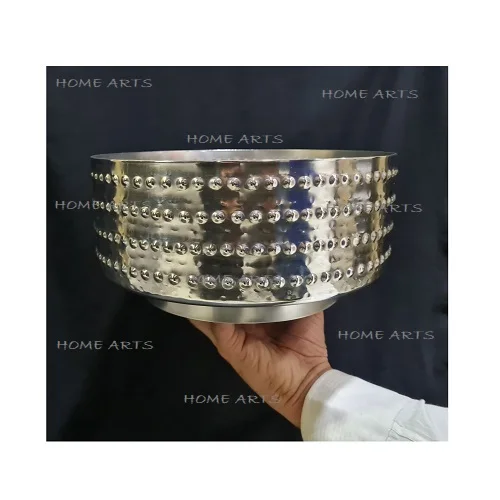 Aluminium Chocolate Bowl With Plate Round Shape Nickel Polished Chocolate Bowl For Sale