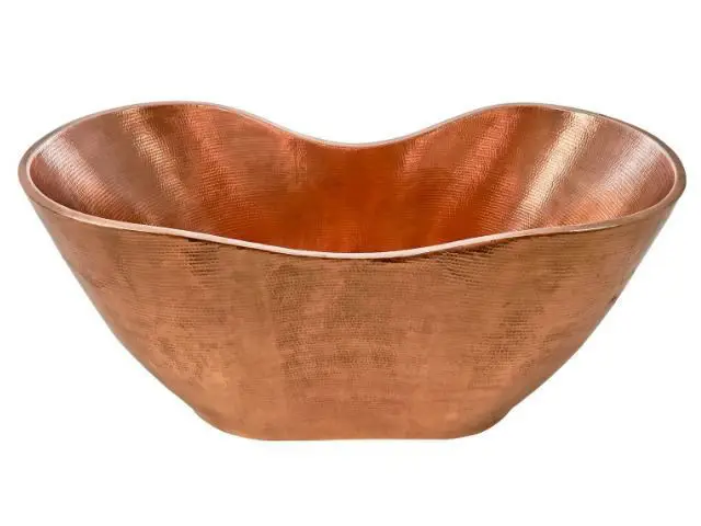 Double-Wall Copper Bathtub Vintage Custom Made Copper Hammered Bath Tub Shiny Copper Metal Bathtub
