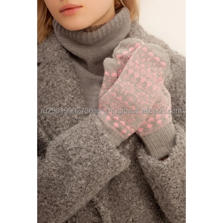 Высококачественные Женские Вязаные варежки для зимы, изготовленные из высококачественного козьего пуха, от производителя, зимние вязаные варежки