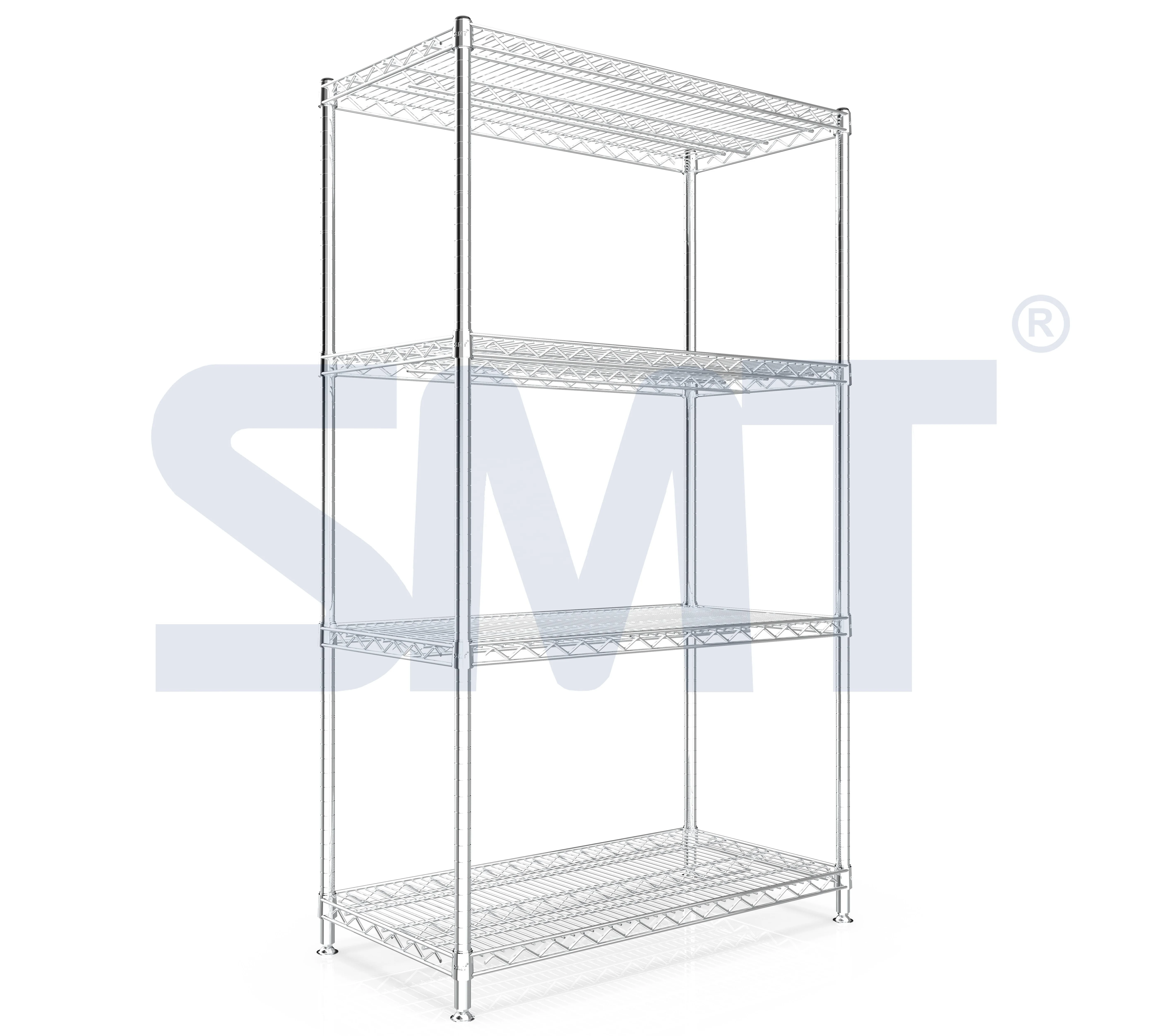 Premium 4-Tier wire shelving Storage Unit Organizer Wire Rack Stainless Steel Racking  Systems Industrial Warehouse Storage