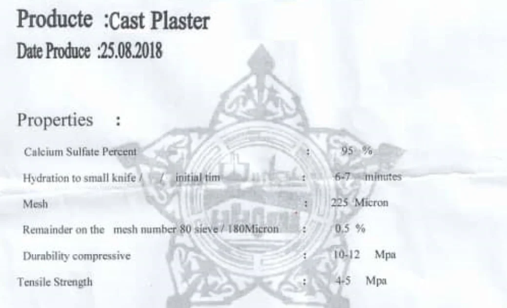 
Gypsum Plaster Powder 