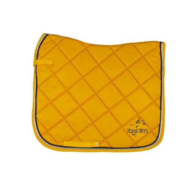Saddle pads, Satin saddle pads, Yellow colors saddle pad matching / Dressage cut and Jumping saddle pads