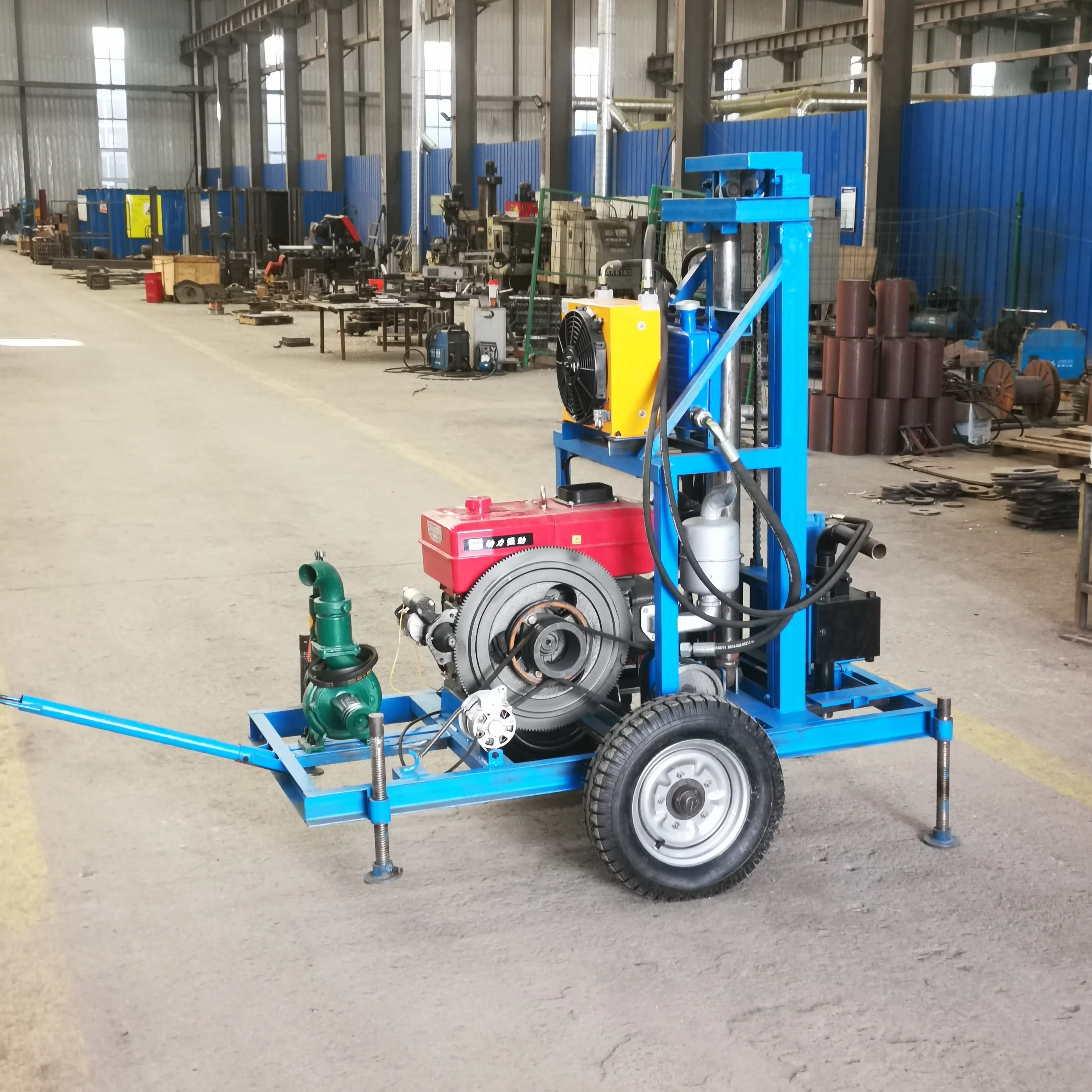 Hongrun Small Portable Diesel Hydraulic Water Well Drilling Drill Rig Drilling Rig For Water Well