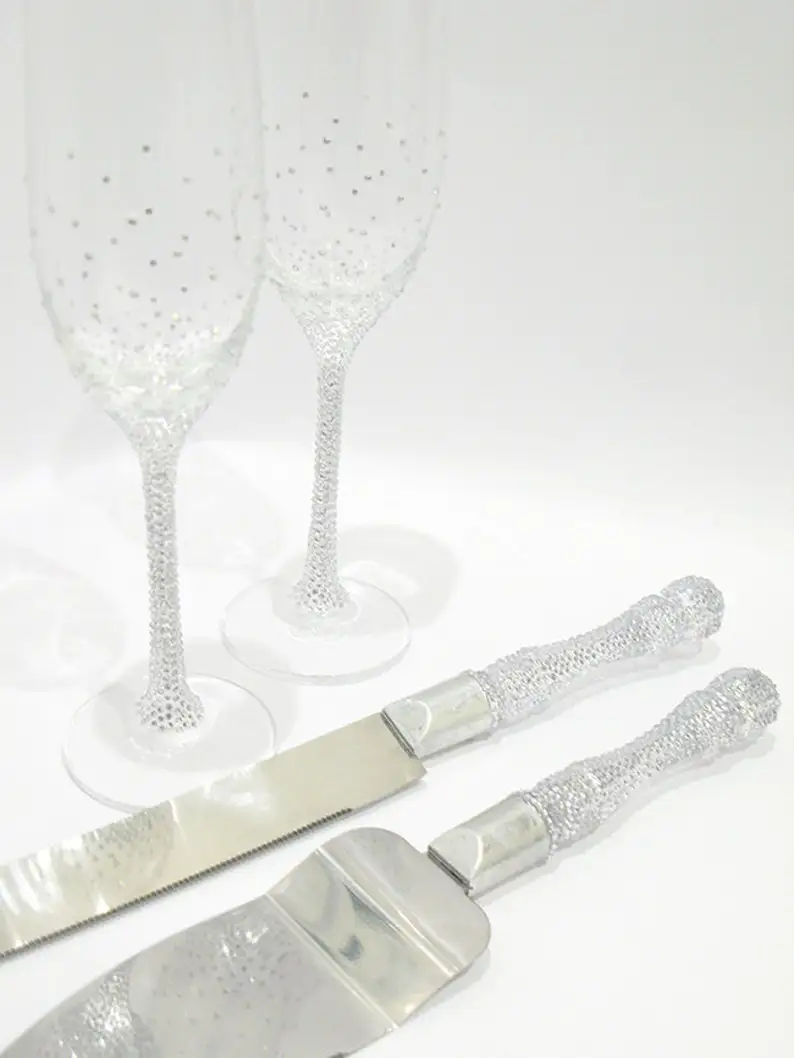 Stylish Birthday Cake Server and Knife Latest Design Stainless Steel Silverware Kitchenware Dessert Tabletop Flatware Set