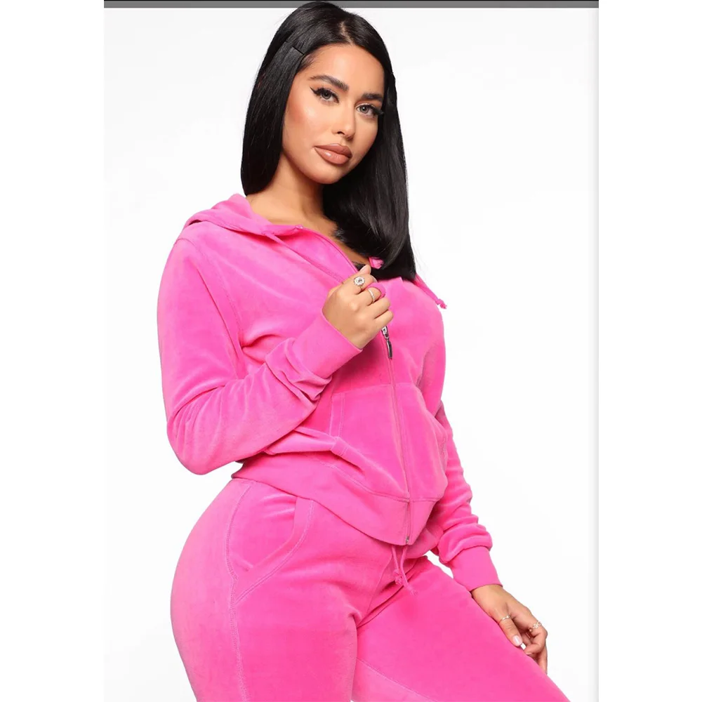 
Women Velour Plain & Comfortable Tracksuit 