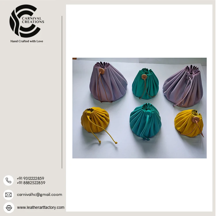 Высококачественная декоративная подарочная сумочка для ювелирных изделий из кожи лучшего размера по оптовой цене