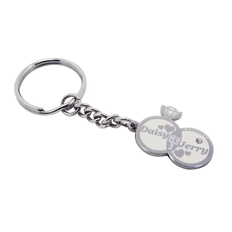 custom bride groom name keychain metal keyring favors wedding tokens gifts