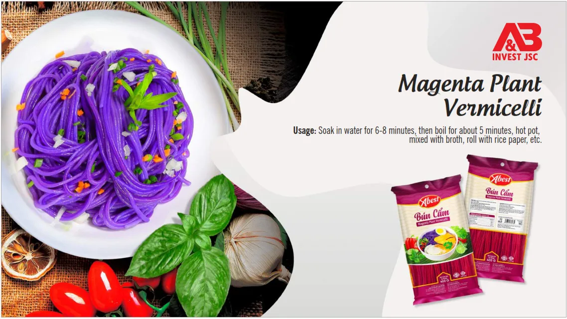 Abest Wholesale Organic Rice Vermicelli ( Magenta plant Vermicelli ) Rice Noodles Vermicelli from Vietnam