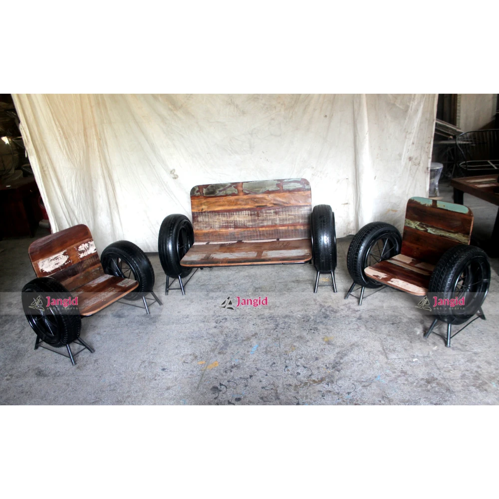 innovative vintage furniture two seater sofa made with car tyres rare hotel furniture outlets