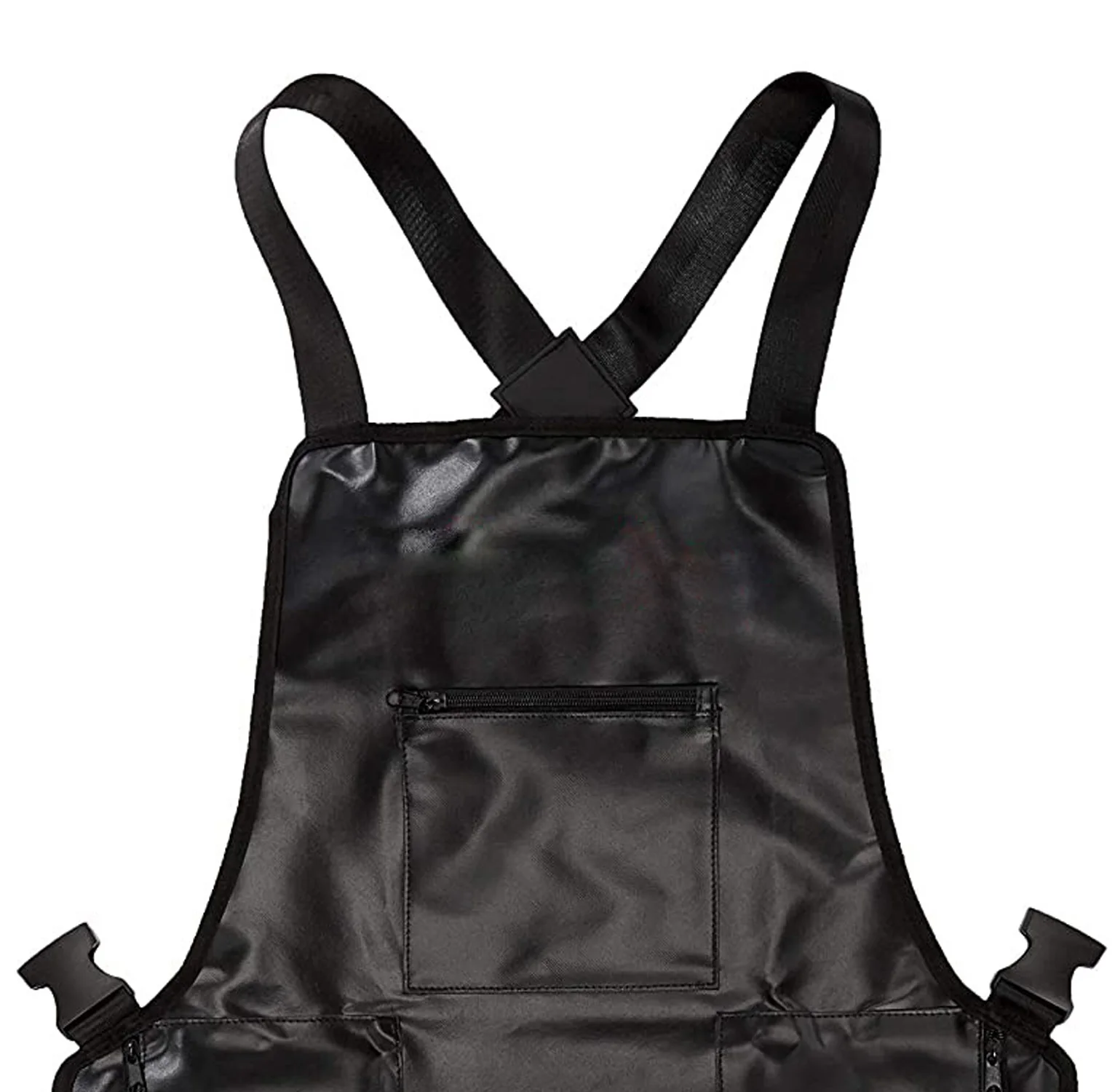 2021 new design Recycled cross back straps linen fabric beauty barber apron